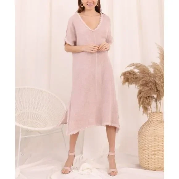 pure linen shirt dress Long Shirt Dress in Pure Linen main image 1